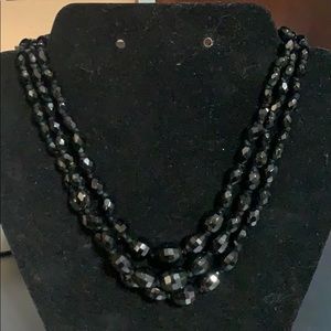 🎯 5/$25 🎯Vtg Black beaded necklace Germany